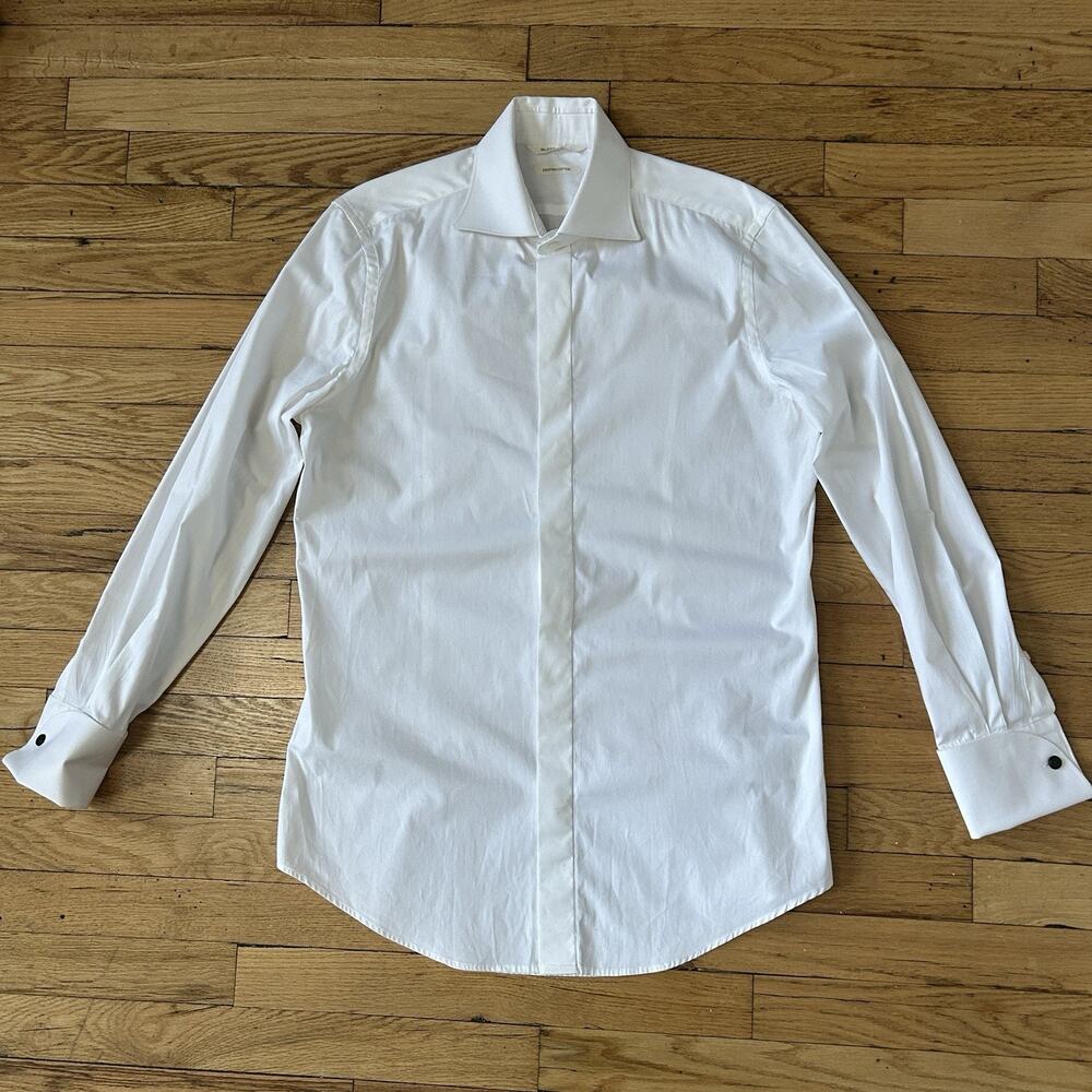 Suitsupply Egyptian Cotton White French Cuff Tuxedo Dress Shirt 15.5 39 Slim Fit